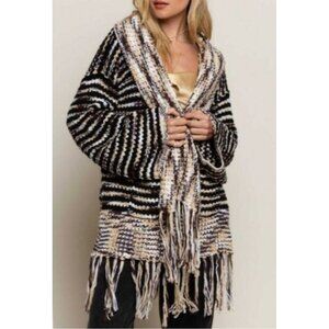 NWT POL Winter Wood Fringe Cardigan Size Small